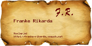 Franke Rikarda névjegykártya